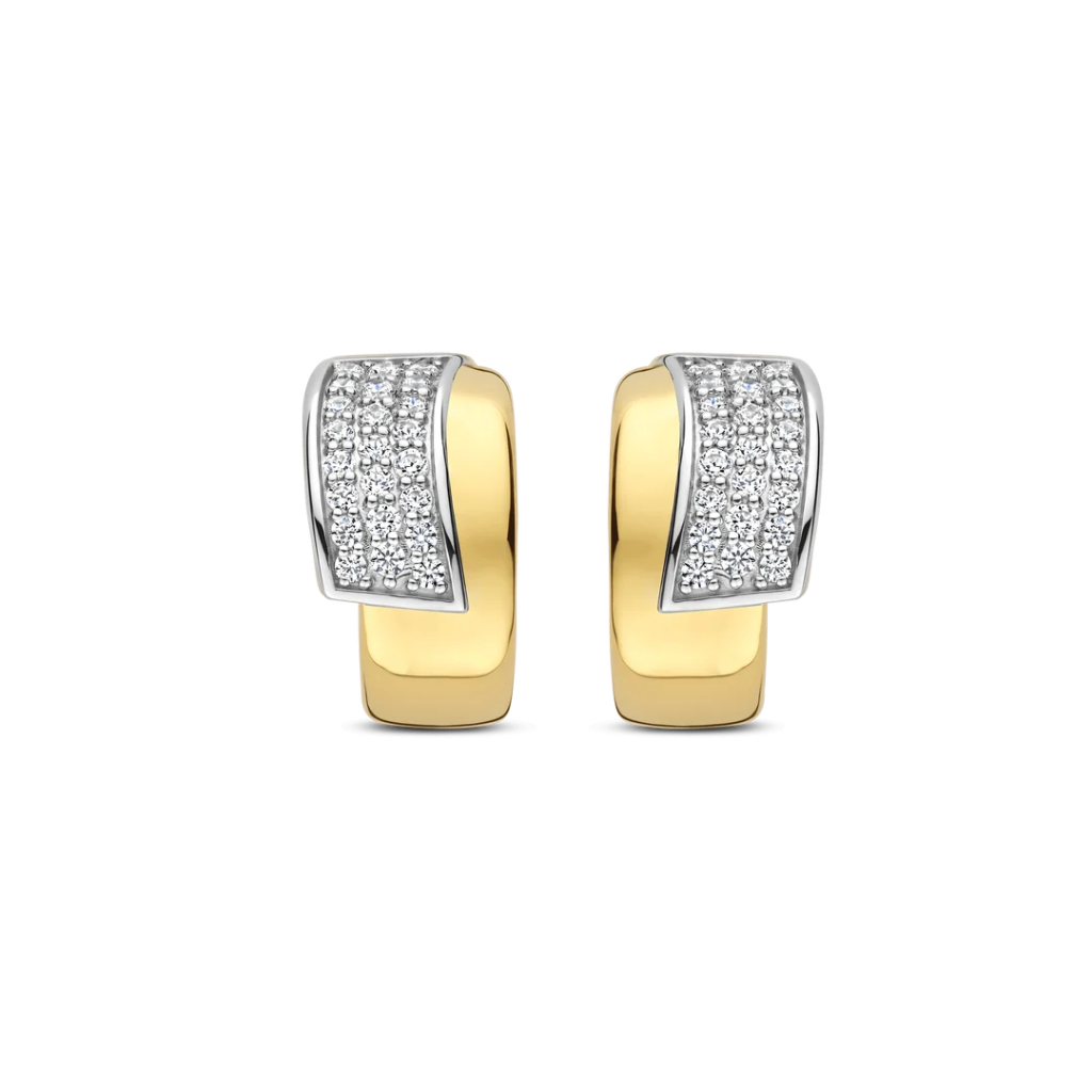 Brincos Contrast Twisted Zirconia