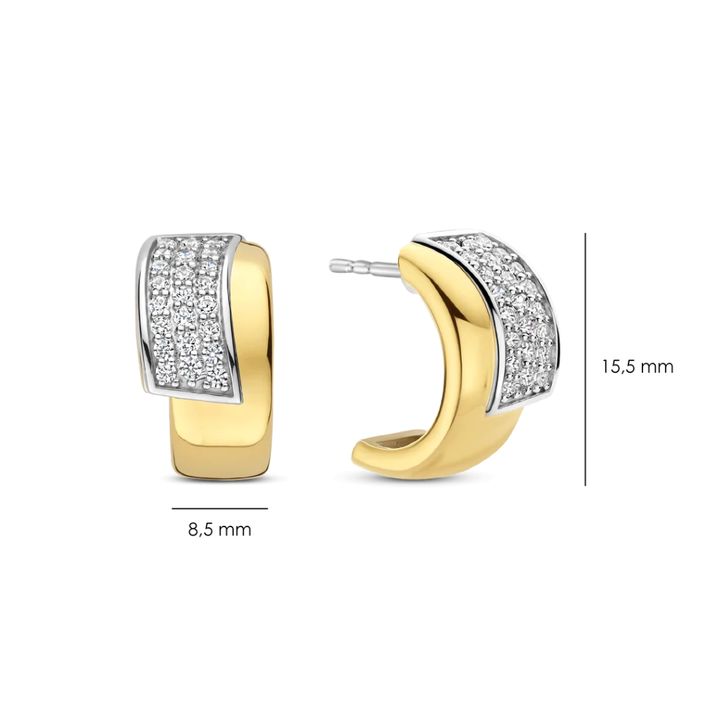 Brincos Contrast Twisted Zirconia
