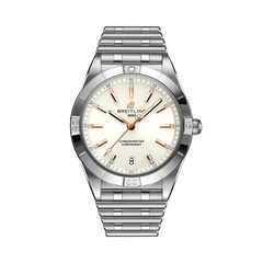 Relógio Breitling Chronomat Automatic 36mm prateado com mostrador branco