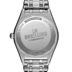 Tampa do Relógio Breitling Chronomat Automatic 36mm prateado com mostrador branco