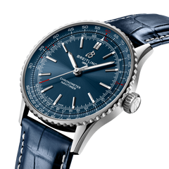 relógio navitimer automatic pulseira e mostrador azul