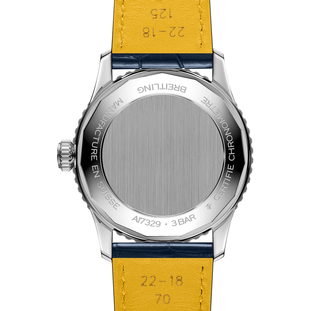 tampa relógio navitimer automatic pulseira e mostrador azul