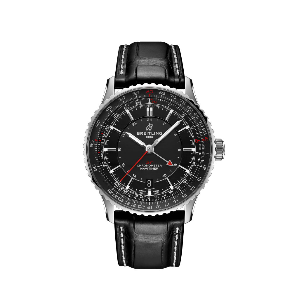 relógio navitimer automatic pulseira e mostrador preto