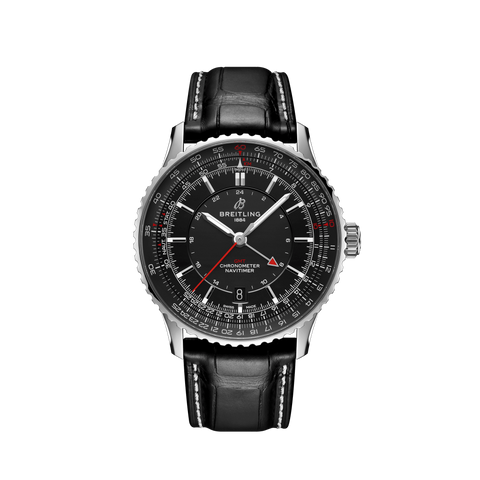 relógio navitimer automatic pulseira e mostrador preto