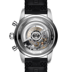 tampa relógio superocean heritage pulseira preta e mostrador azul