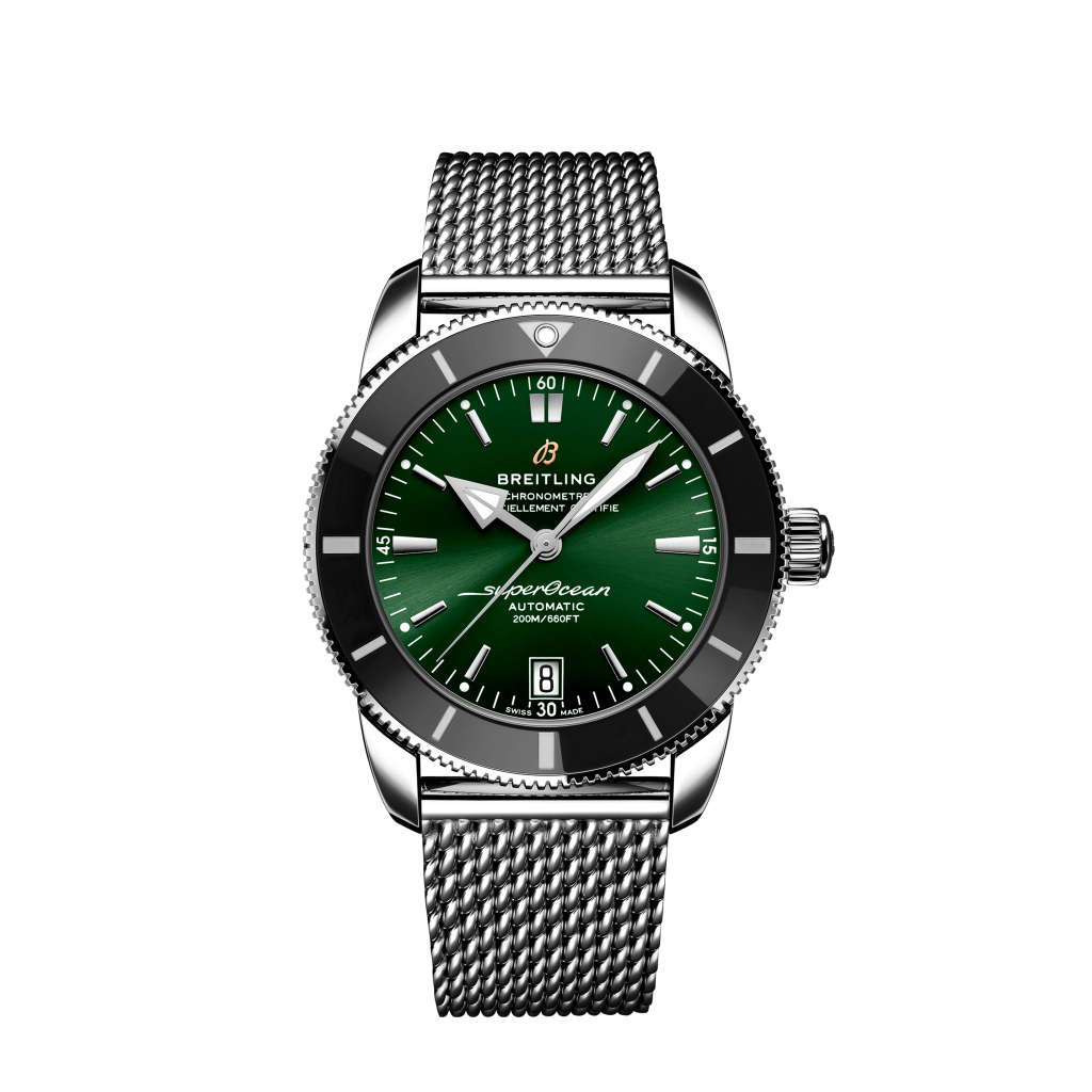 Relógio Superocean Heritage B20 Automatic prateado com mostrador verde