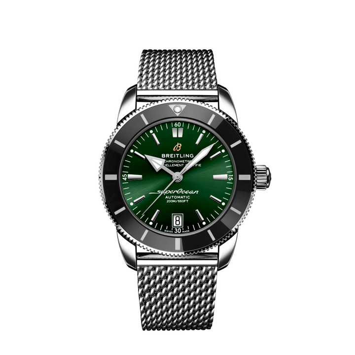 Relógio Superocean Heritage B20 Automatic prateado com mostrador verde