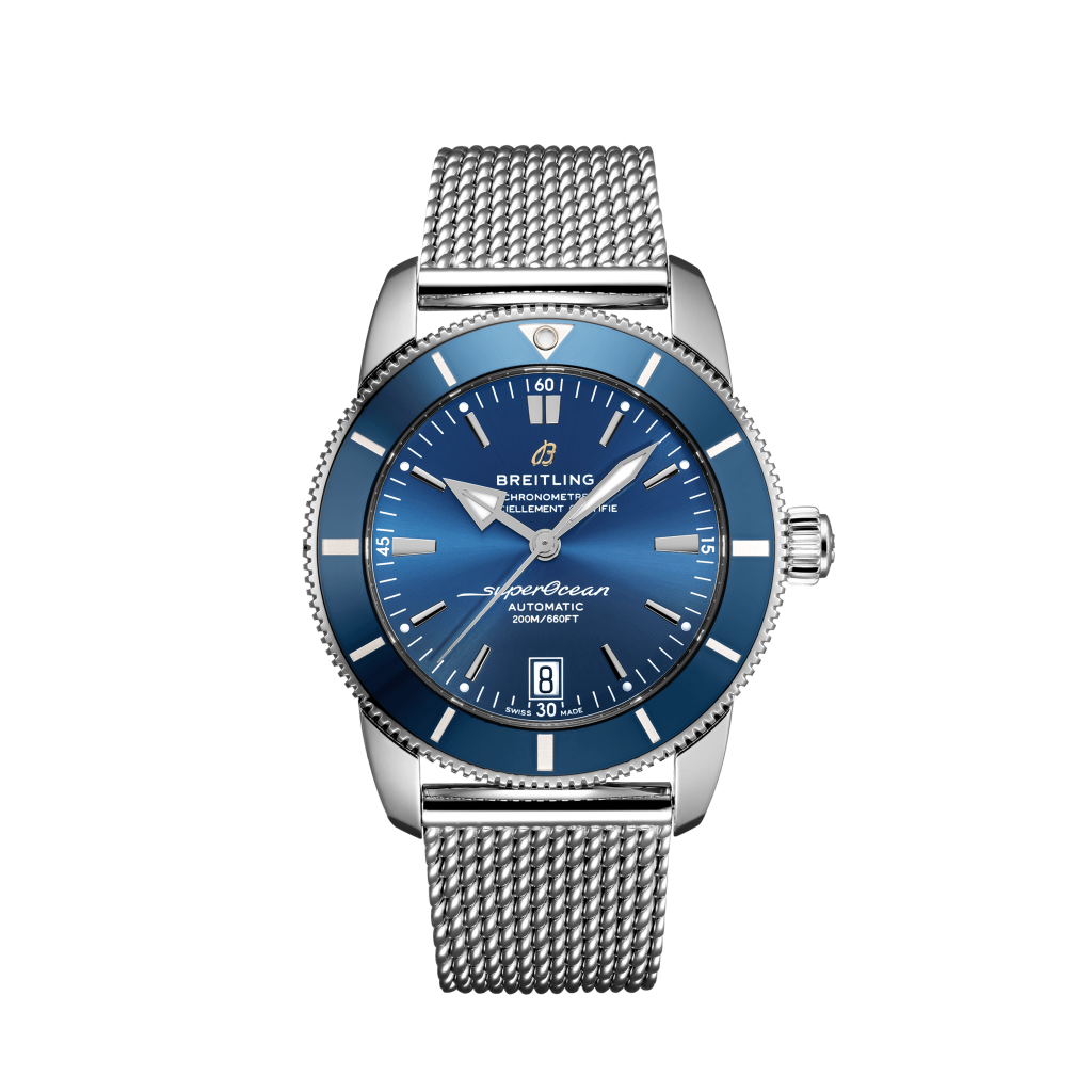 Relógio Superocean Heritage B20 Automatic prateado com mostrador azul