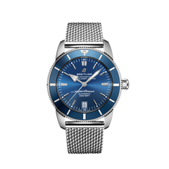 Relógio Superocean Heritage B20 Automatic prateado com mostrador azul