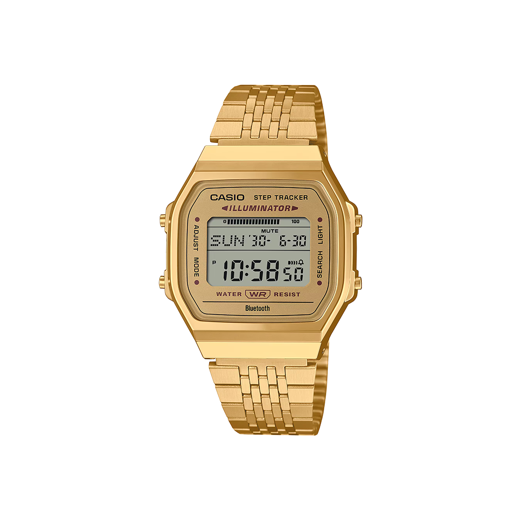 Relógio Casio Vintage Connect  totalmente dourado com conectividade ao smartphone