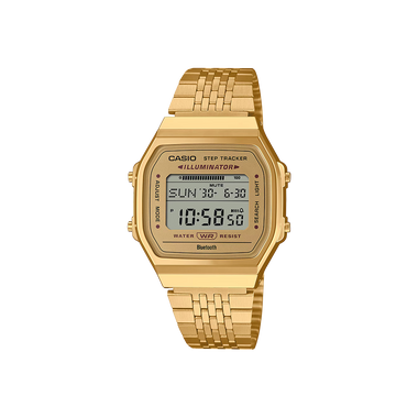 Relógio Casio Vintage Connect  totalmente dourado com conectividade ao smartphone