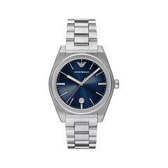 Relógio Armani Federico 41mm prateado com mostrador azul