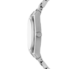 Vista lateral do Relógio Armani Federico 41mm prateado com mostrador preto