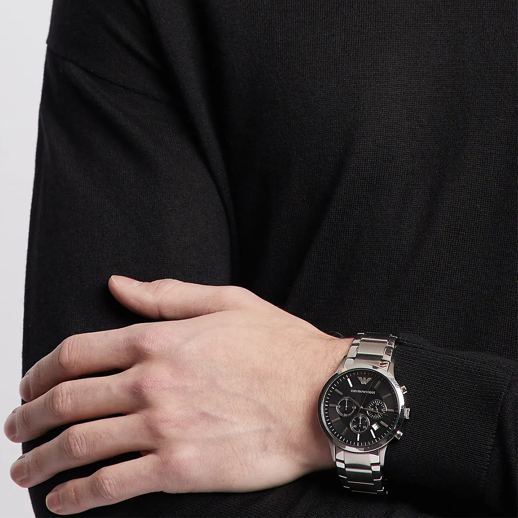 Renato Steel Silver Chronograph 46mm