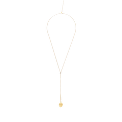 Colar NANIS Dancing Elite dourado com pormenor de união revestido em zircónias com um fio longo e pendente oval no fim