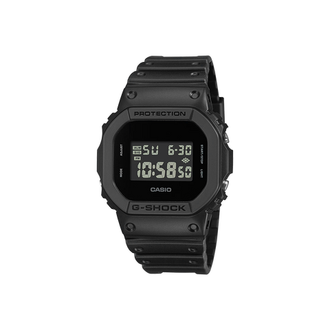 Relógio Casio G-Shock The Origin totalmente preto com as horas digitais amarelas