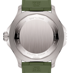 Tampa prateada do Relógio Breitling Superocean Automatic Super Diver 46mm com pulseira silicone e mostrador verdes de caixa prateada