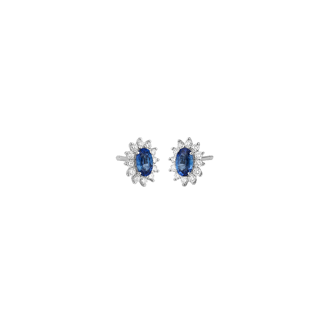 Brincos Diamantes Premium Colors Safira