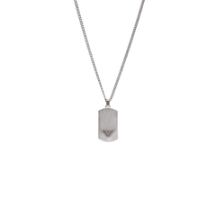 Colar Armani Eagle de chapa prateada lisa e símbolo da águia da marca cravada