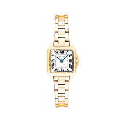 Relógio Gant Seneca 22mm dourado com mostrador branco e numeração romanada preta