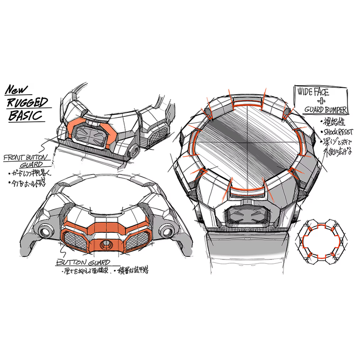 Desenho técnico dos relógios Casio G-Shock Classic