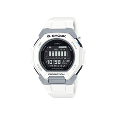 Relógio Casio G-Shock G-Squad Branco com detalhe cinza na caixa e mostrador preto