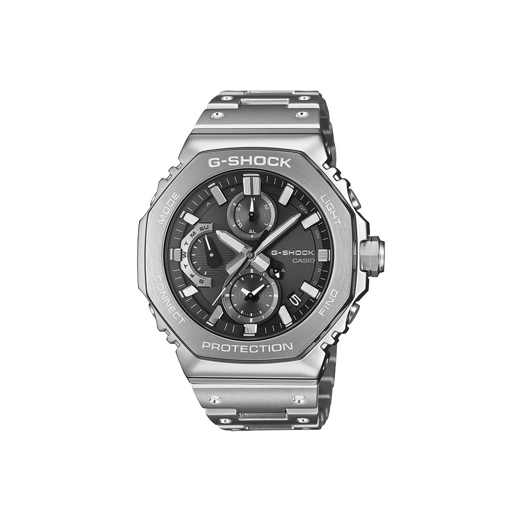 Relógio Casio G-Shock Classic totalmente prateado e mostrador preto