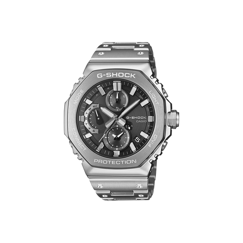 Relógio Casio G-Shock Classic totalmente prateado e mostrador preto