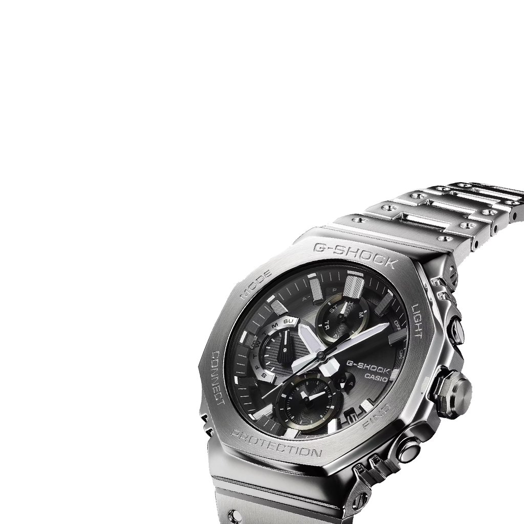 Mostrador preto do relógio Casio G-Shock Classic totalmente prateado