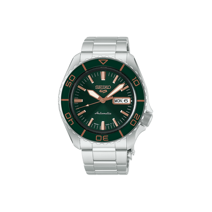 5 Sports SKX Suits Style Silver-Green 42.5mm