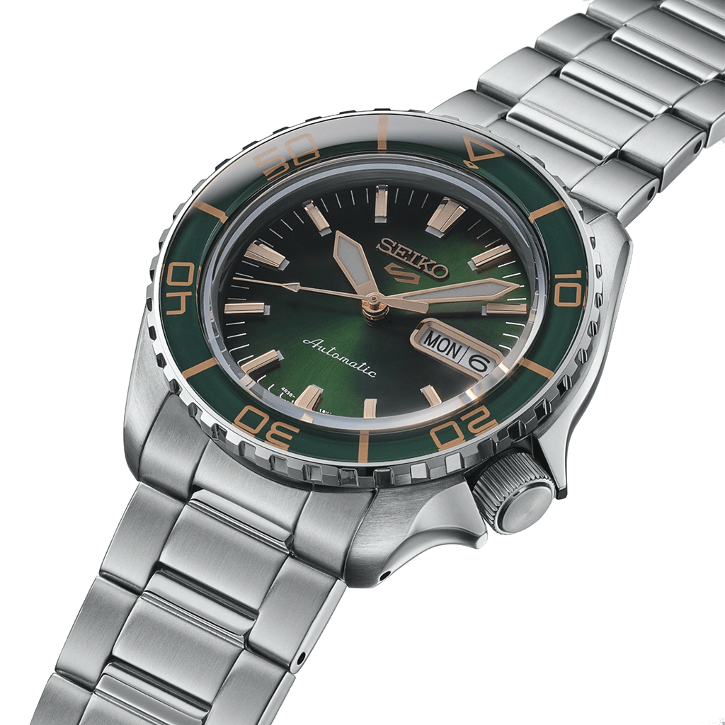 5 Sports SKX Suits Style Silver-Green 42.5mm