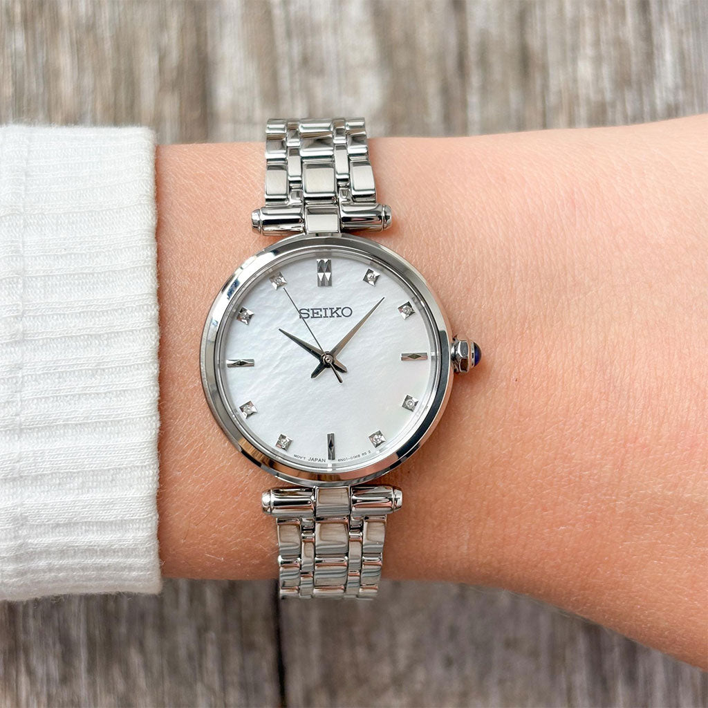 Ladies Silver Motherpearl 29mm