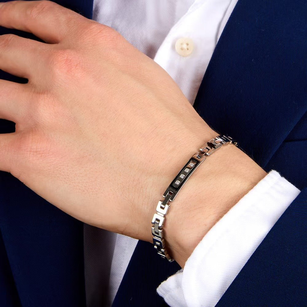 Pulseira Diamonds Silver-Black