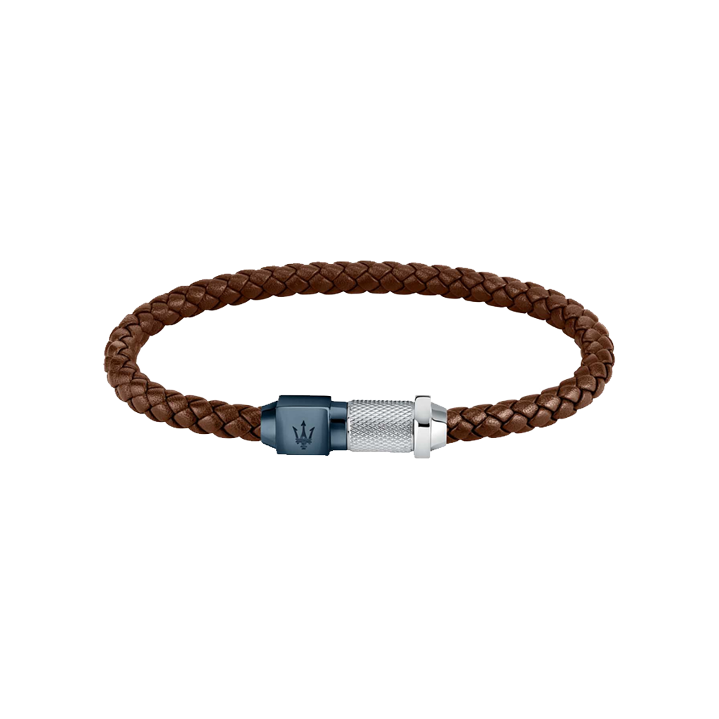Pulseira Gioielli Leather Brown Dual-Tone