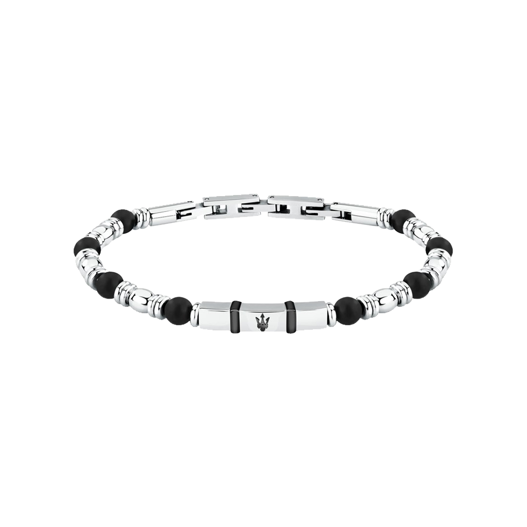 Pulseira Iconic Beads Silver-Black