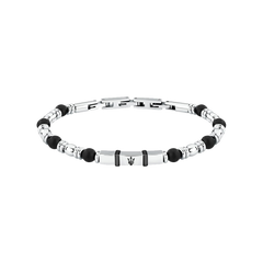 Pulseira Iconic Beads Silver-Black