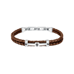 Pulseira Gioielli Leather Brown-Silver