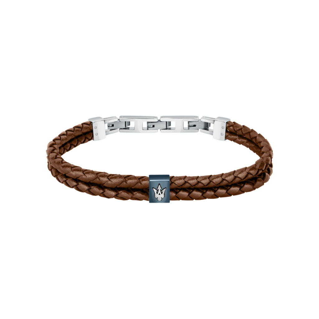 Pulseira Gioielli Leather Brown Dual-Tone
