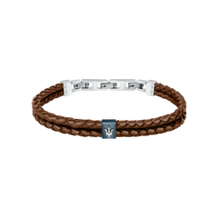 Pulseira Gioielli Leather Brown Dual-Tone