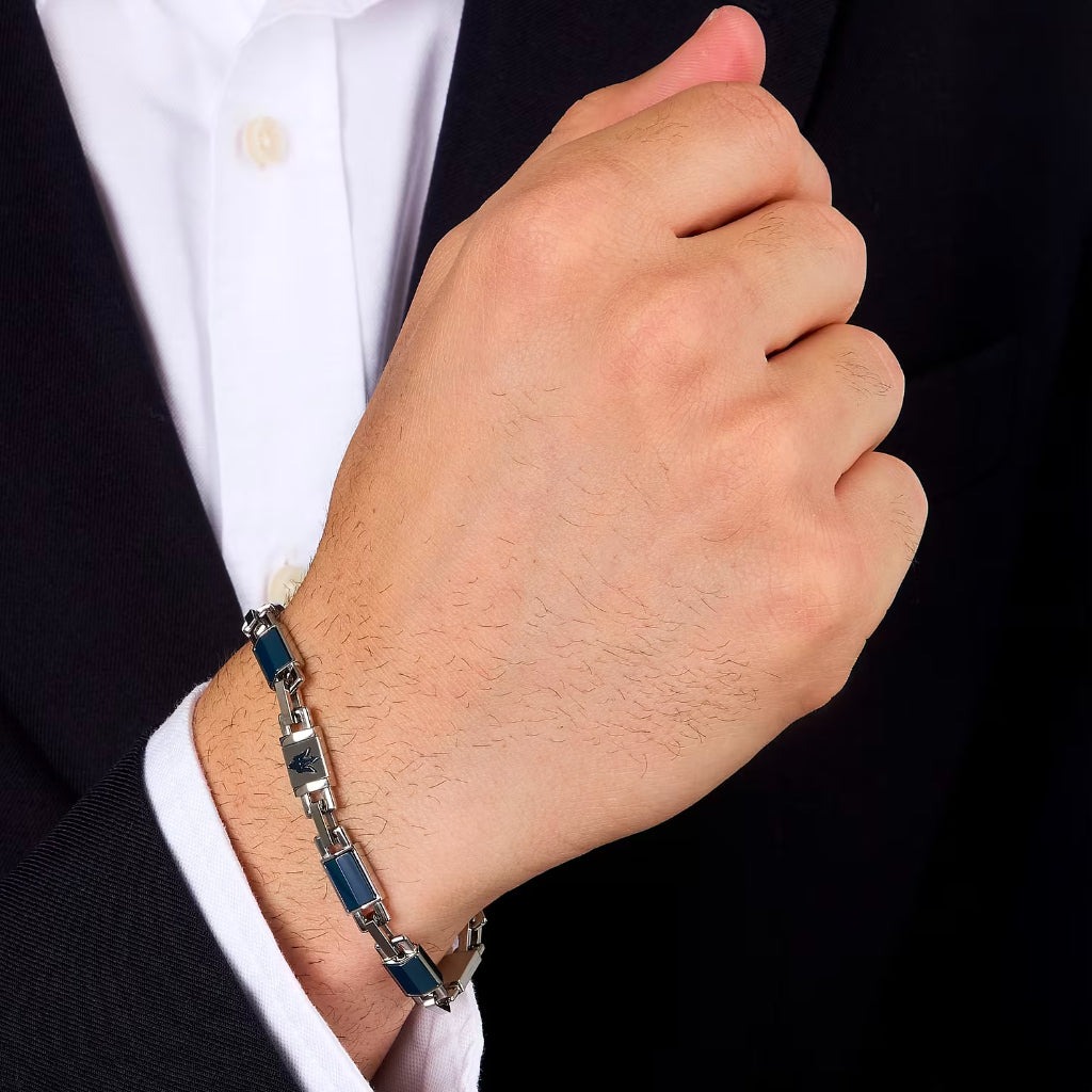 Pulseira Ceramic Silver-Blue