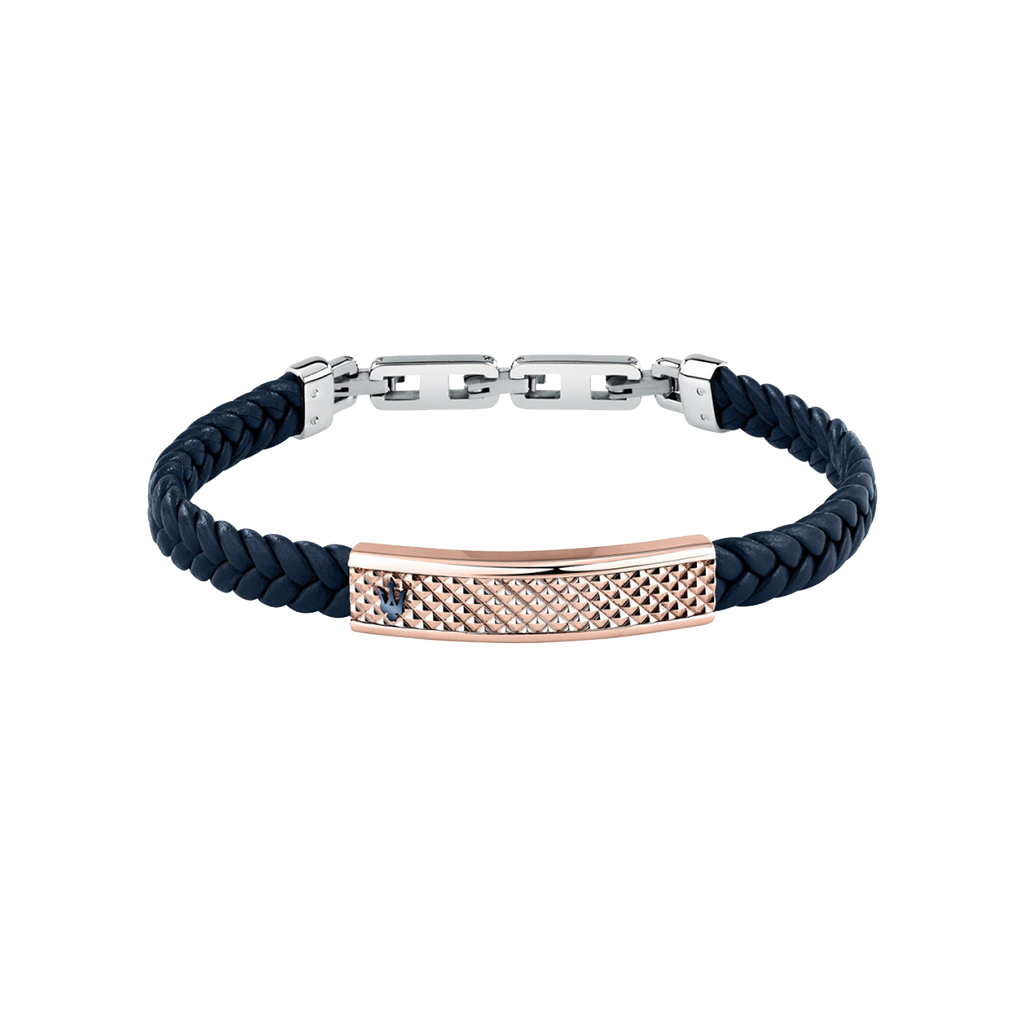 Pulseira Recycled Leather Blue-Bicolor