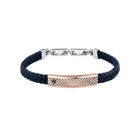 Pulseira Recycled Leather Blue-Bicolor