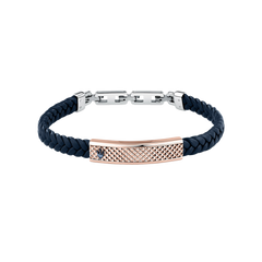 Pulseira Recycled Leather Blue-Bicolor