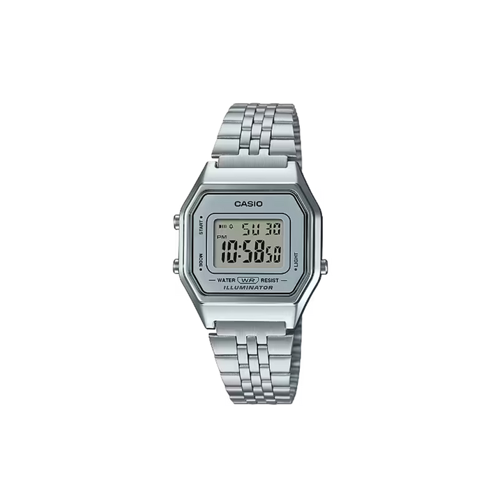 relógio casio vintage iconic totalmente prateado