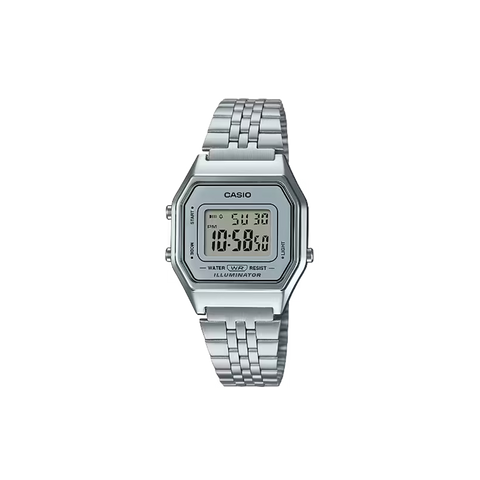 relógio casio vintage iconic totalmente prateado