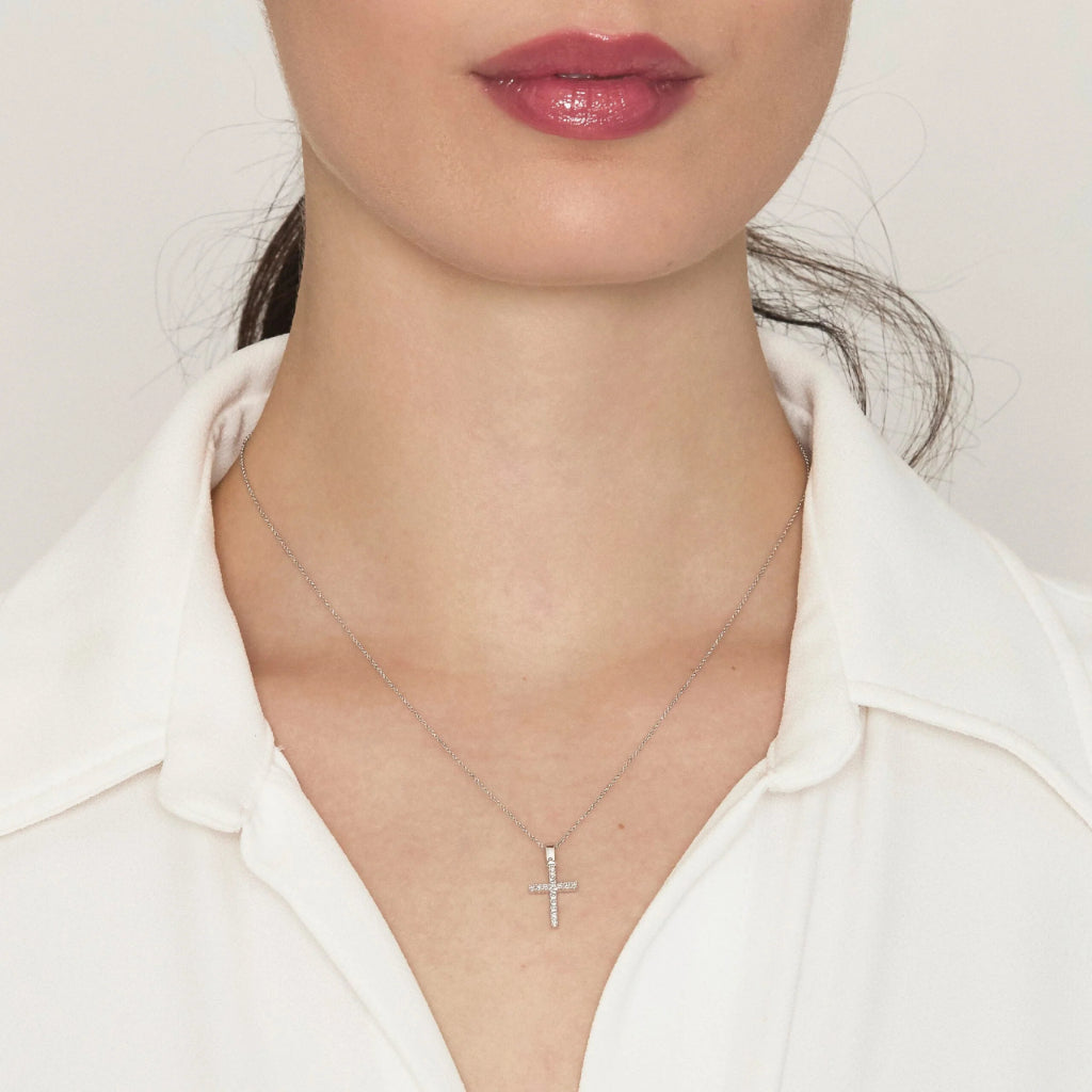 Colar Cruz Diamantes