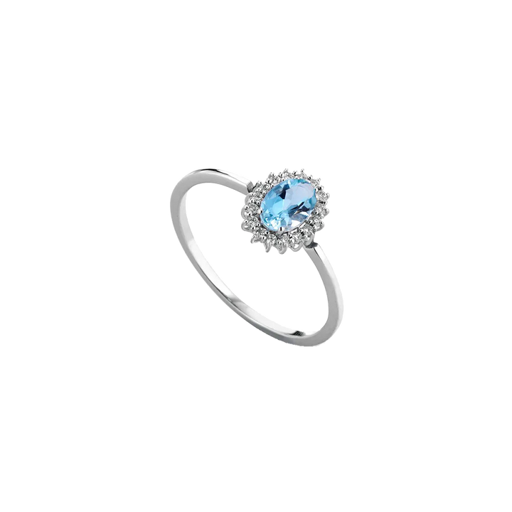 Anel Aquamarine Diamantes