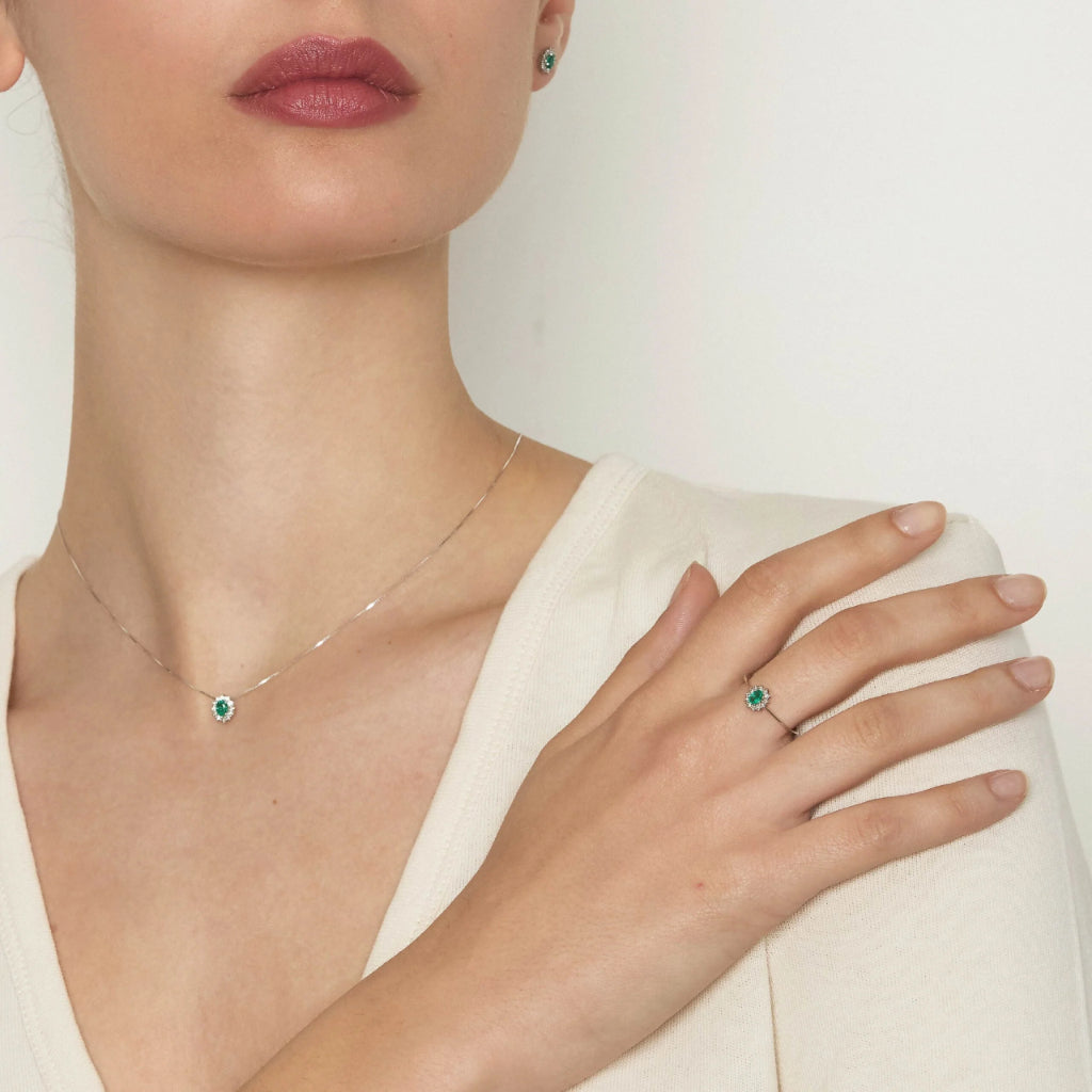 Anel Emerald Diamantes