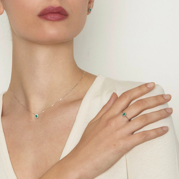 Anel Emerald Diamantes