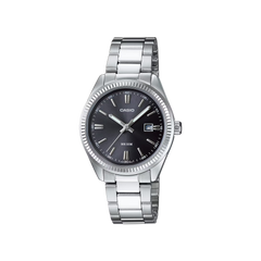 Relógio Timeless prateado com mostrador romano preto